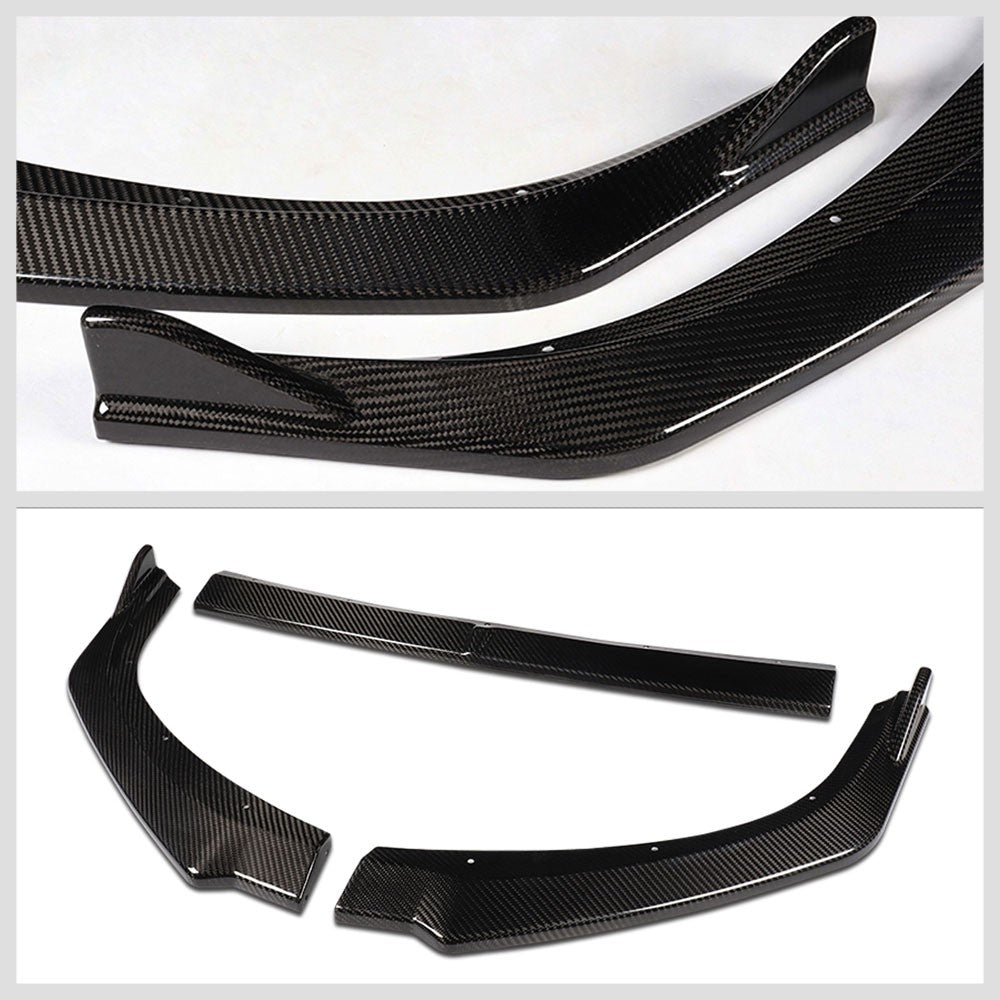 [Real Glossy Carbon Fiber] Front Bumper Lip Guard Body Kit For 19+ Mazda 3 BP