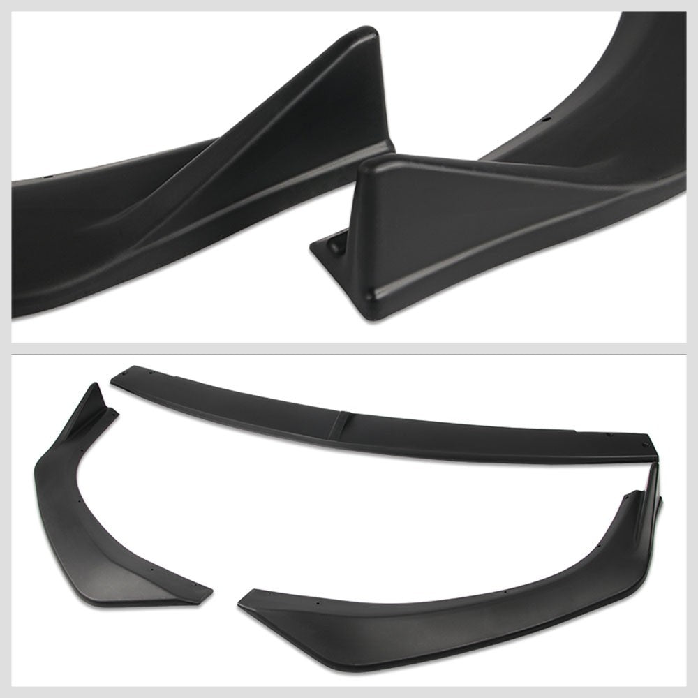 [Matte Black] Front Bumper Lip Chin Wing Guard Lower Body Kit For 19+ Mazda 3 BP
