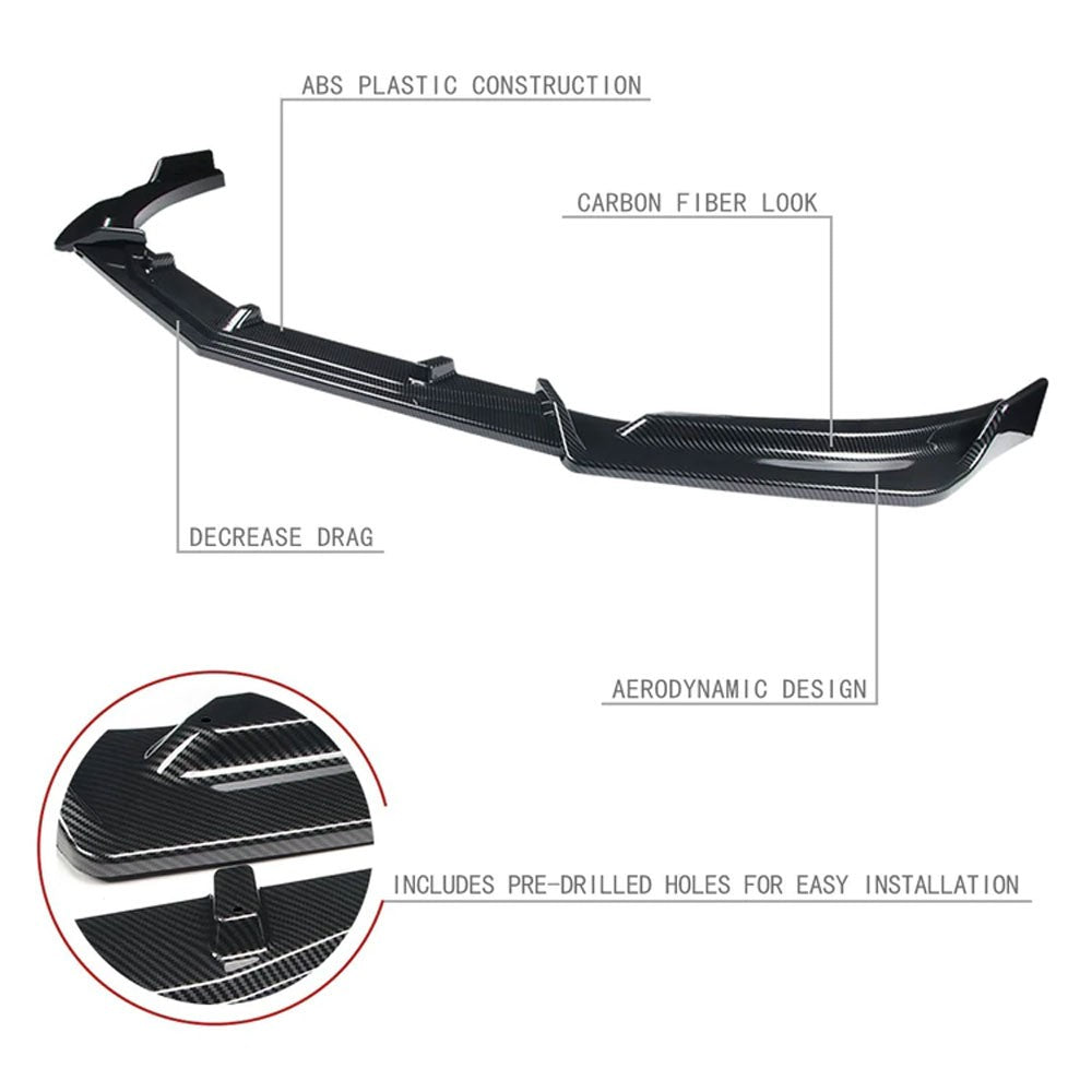 [Carbon Style Look] Front Bumper Lip Guard Body Kit For 19+ Chevrolet Malibu