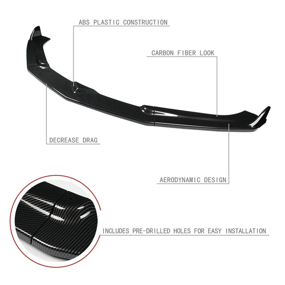 [Carbon Style Look] Front Bumper Lip Guard Body Kit For 16-18 Camaro LT LS SS