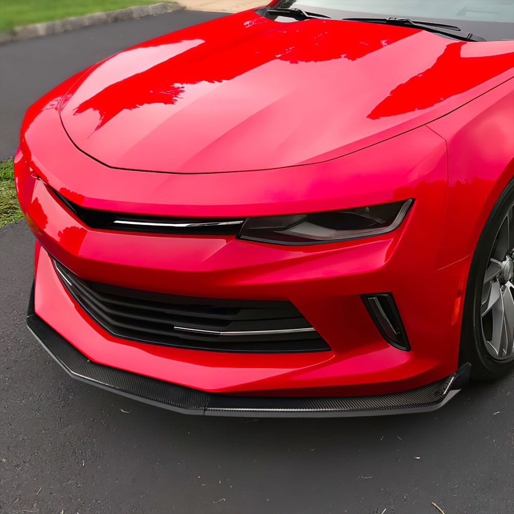 [Real Glossy Carbon Fiber] Front Bumper Lip Guard Kit For 16-18 Camaro LT LS SS