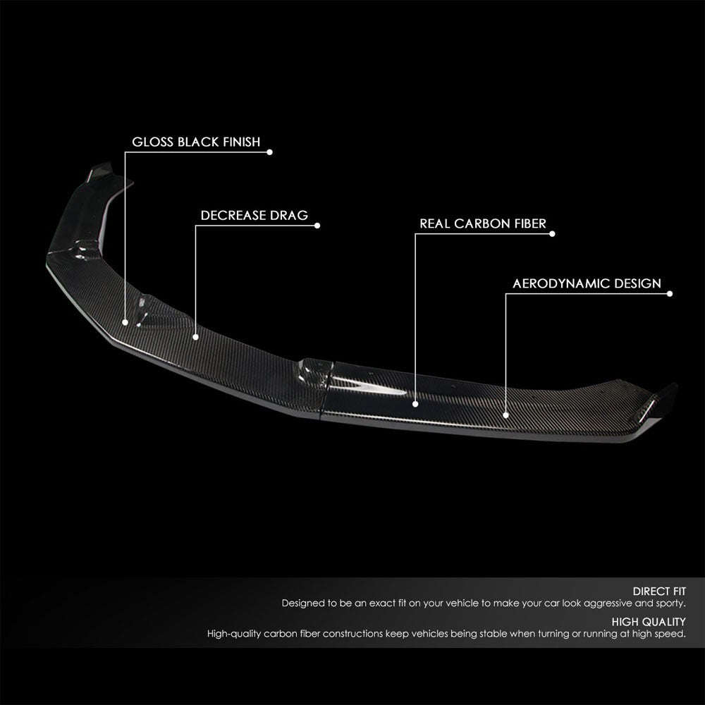 [Real Glossy Carbon Fiber] Front Bumper Lip Guard Kit For 16-18 Camaro LT LS SS