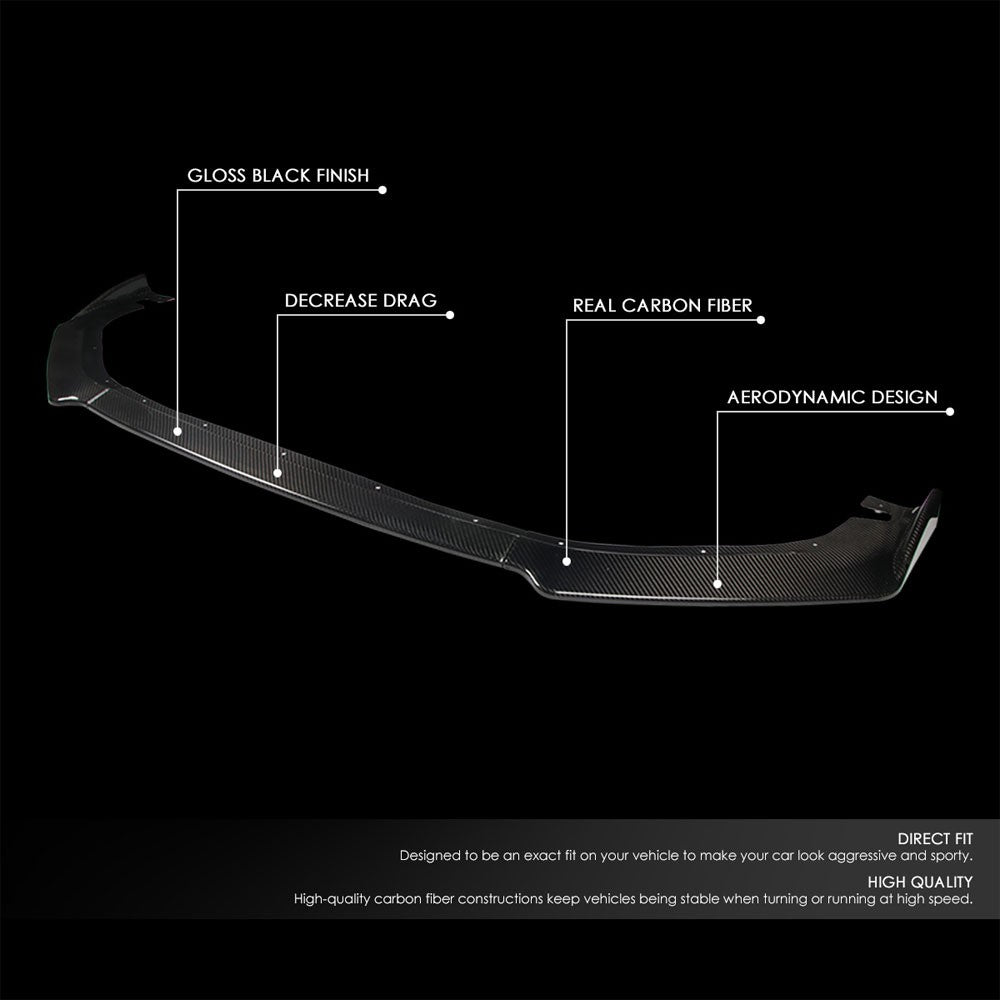 [Real Glossy Carbon Fiber] Front Bumper Lip Guard For 14-15 Lexus IS250 IS350