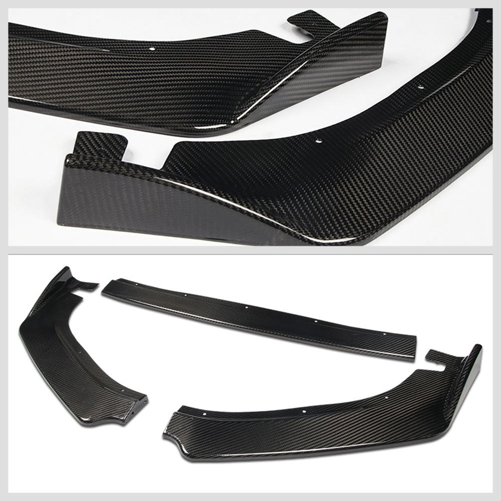 [Real Glossy Carbon Fiber] Front Bumper Lip Guard For 14-15 Lexus IS250 IS350