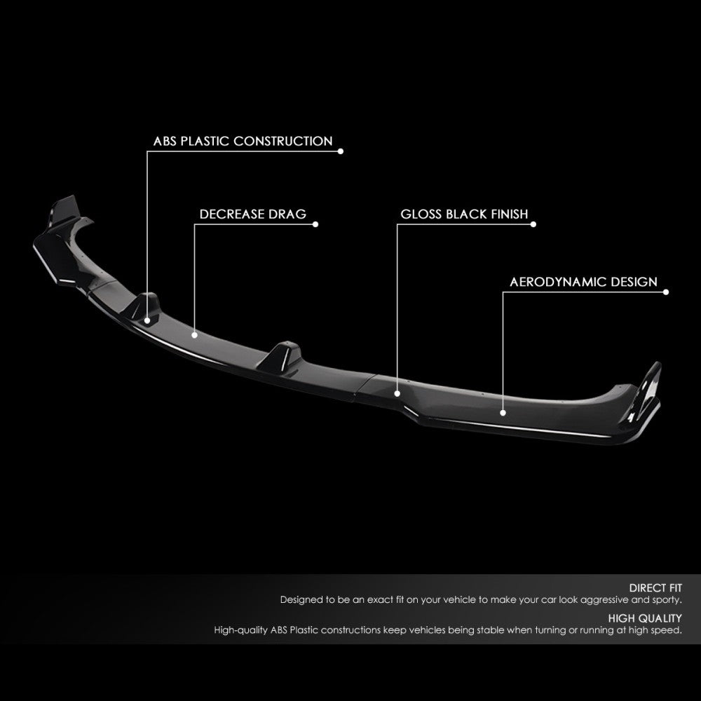 [Painted Gloss Black] Front Bumper Lip Guard For 09-11 BMW E90 4D 328i 335d 335i