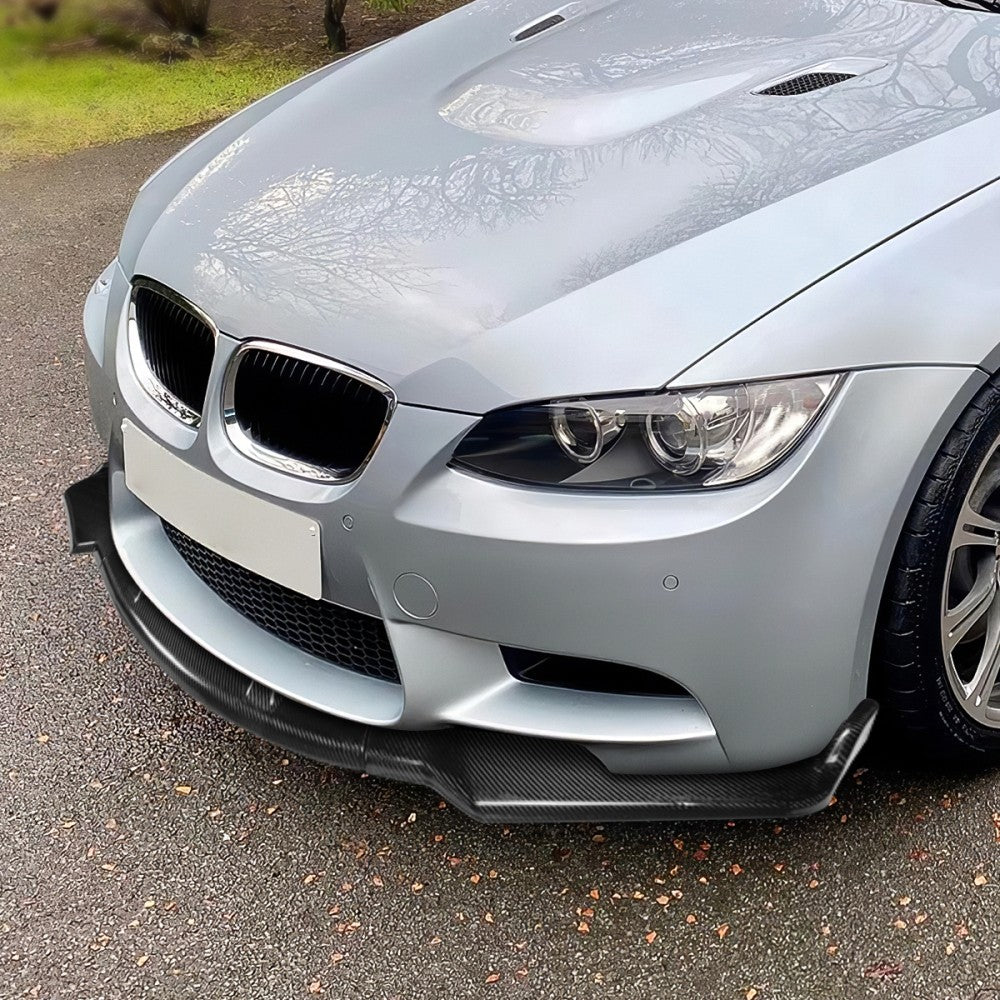 [Real Glossy Carbon Fiber] Front Bumper Lip Guard For 09-11 BMW E90 3-Series 4DR