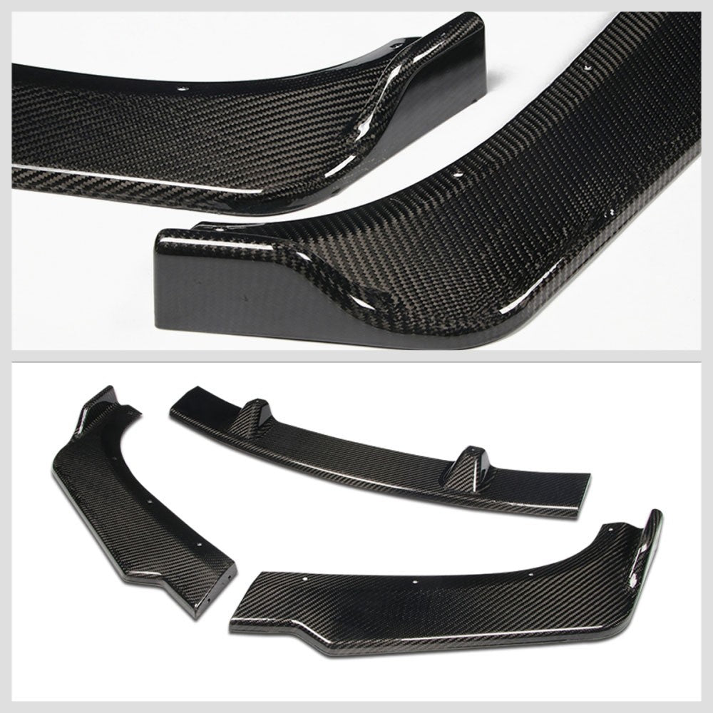 [Real Glossy Carbon Fiber] Front Bumper Lip Guard For 09-11 BMW E90 3-Series 4DR
