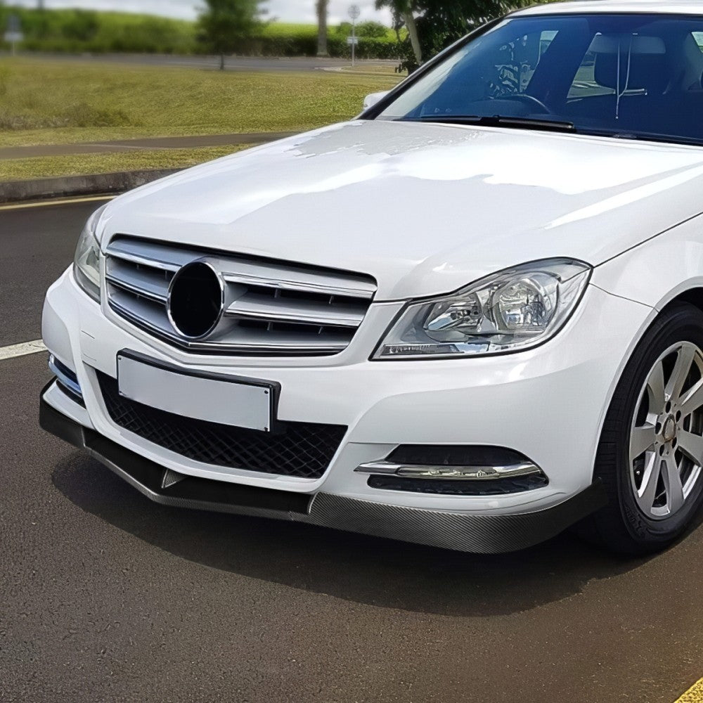 [Carbon Style Look] Front Bumper Lip Chin Guard For 12-14 C-Class W204 AMG/Sport
