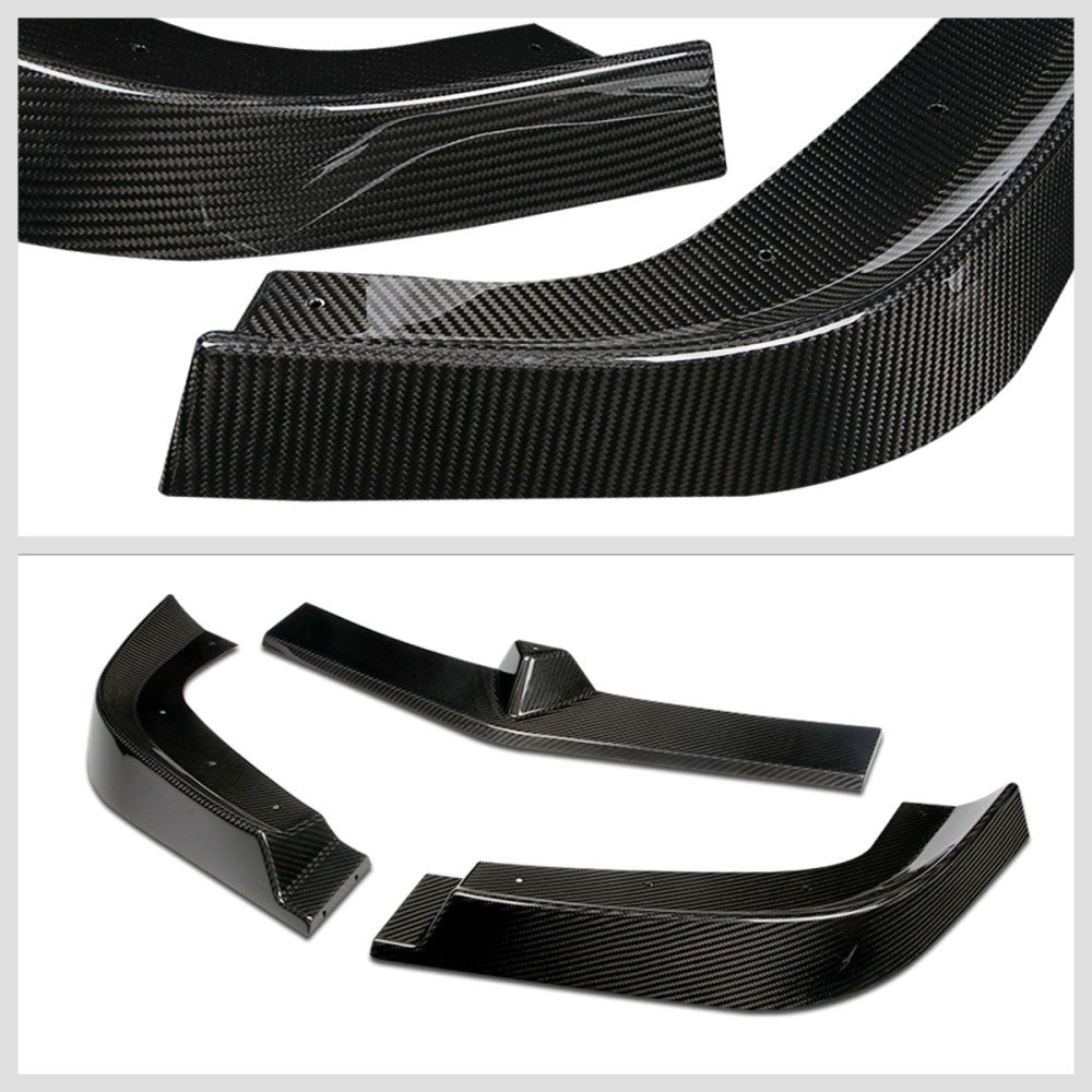 [Real Glossy Carbon Fiber] Front Bumper Lip For 12-14 C-Class W204 AMG/Sport