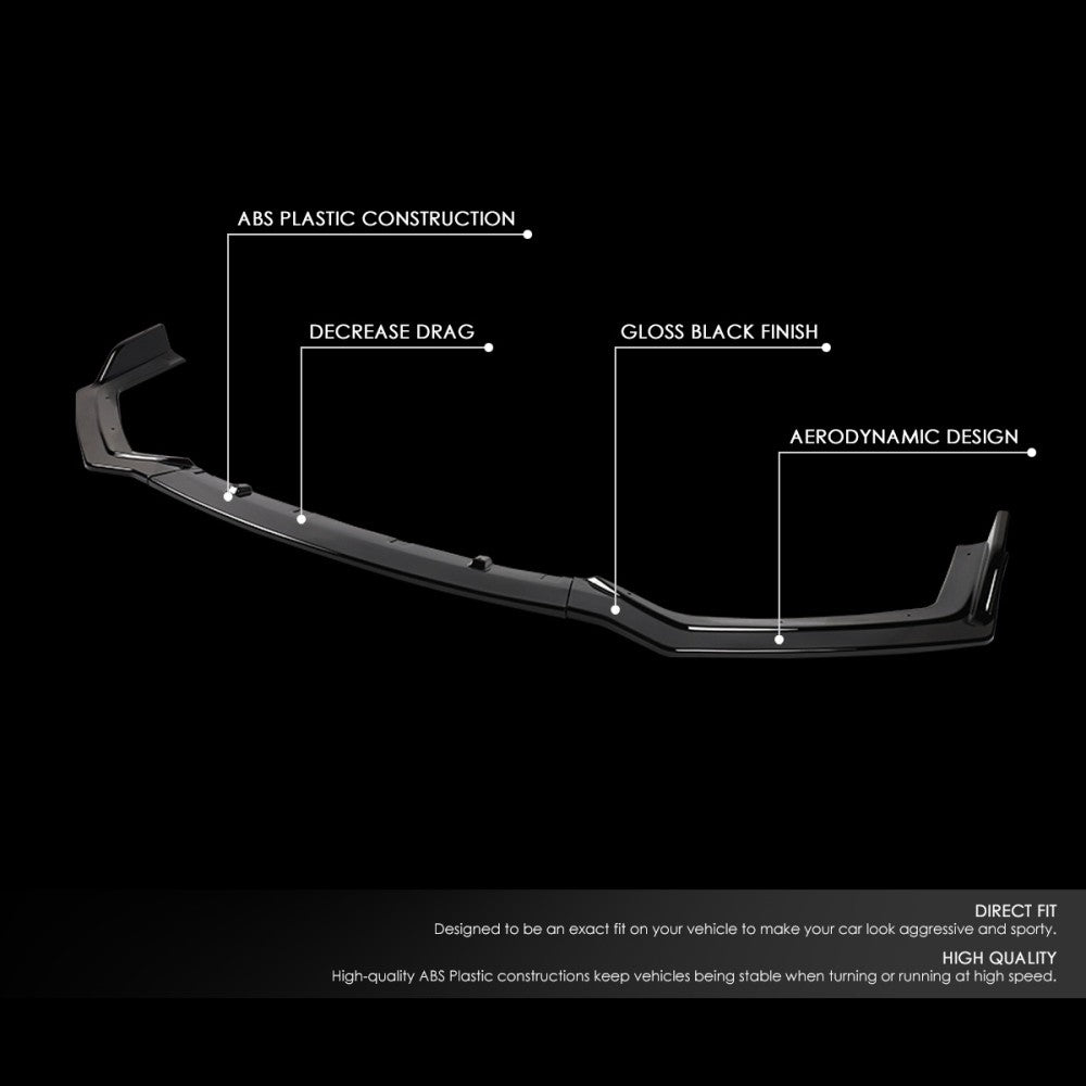 [Painted Gloss Black] Front Bumper Lip Guard For 18+ Infiniti Q50 Sport Trim