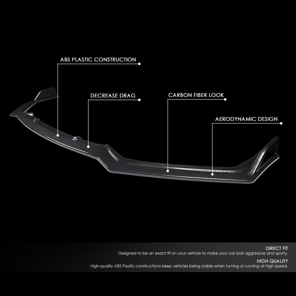 [Carbon Style Look] Front Bumper Lip Chin Guard For 18+ Infiniti Q50 Sport Trim