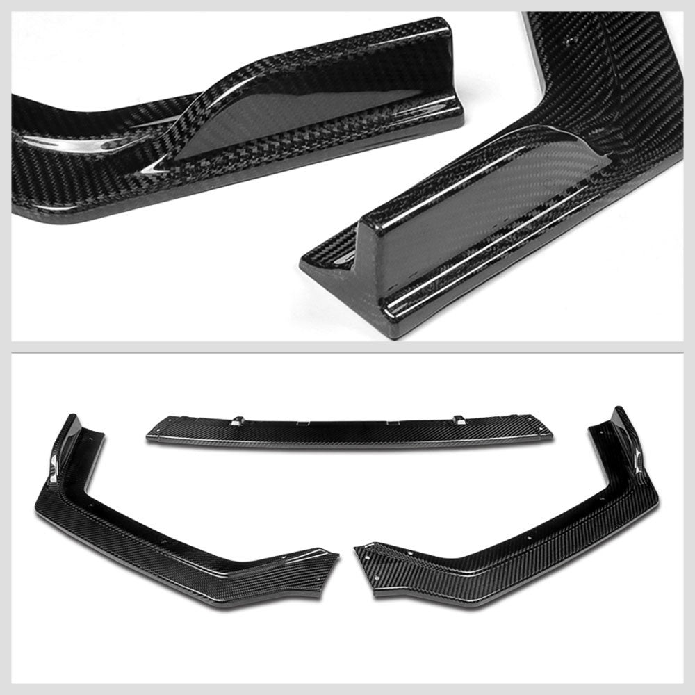[Real Glossy Carbon Fiber] Front Bumper Lip Kit For 18+ Infiniti Q50 Sport Trim