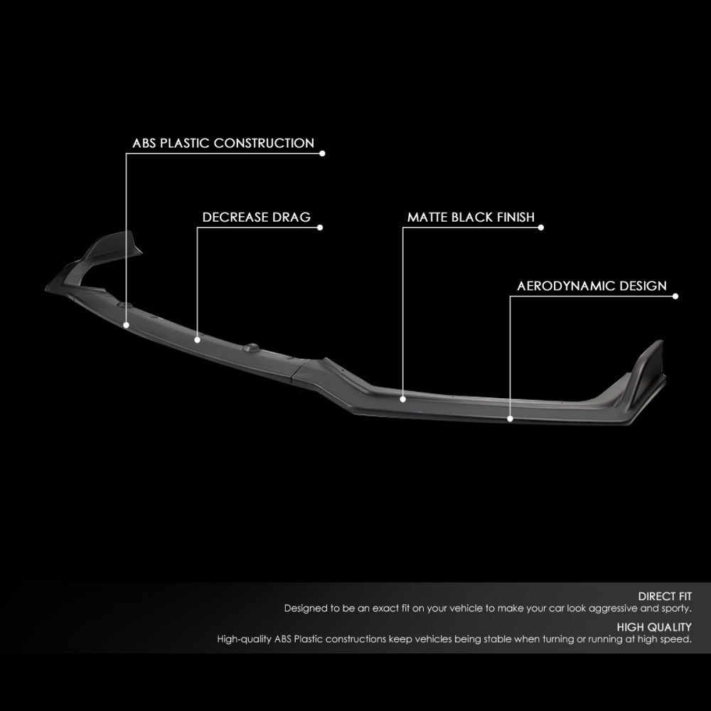 [Matte Black] Front Bumper Lip Guard Body Kit For 18+ Infiniti Q50 Sport Trim
