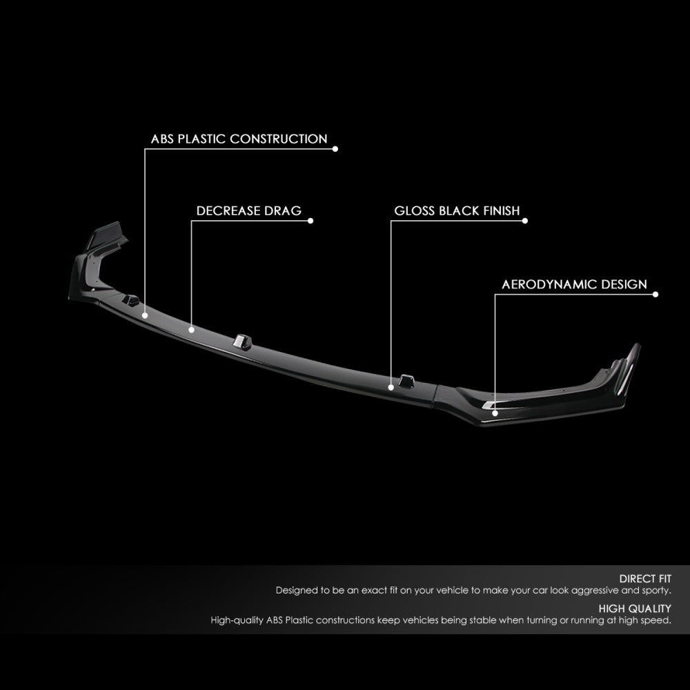 [Painted Gloss Black] Front Bumper Lip Guard For 18+ Infiniti Q50 Non-Sport Trim