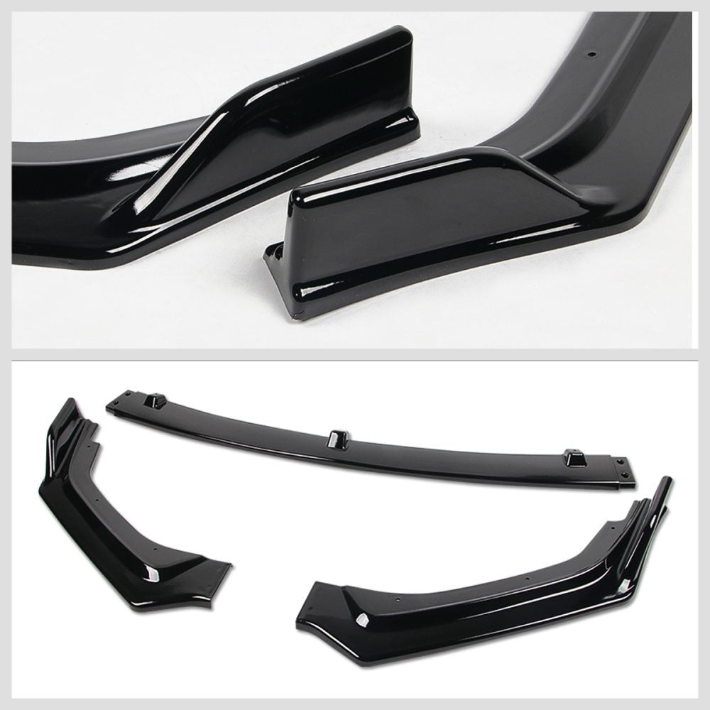 [Painted Gloss Black] Front Bumper Lip Guard For 18+ Infiniti Q50 Non-Sport Trim