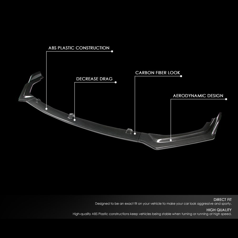 [Carbon Style Look] Front Bumper Lip Guard For 18+ Infiniti Q50 Non-Sport Trim