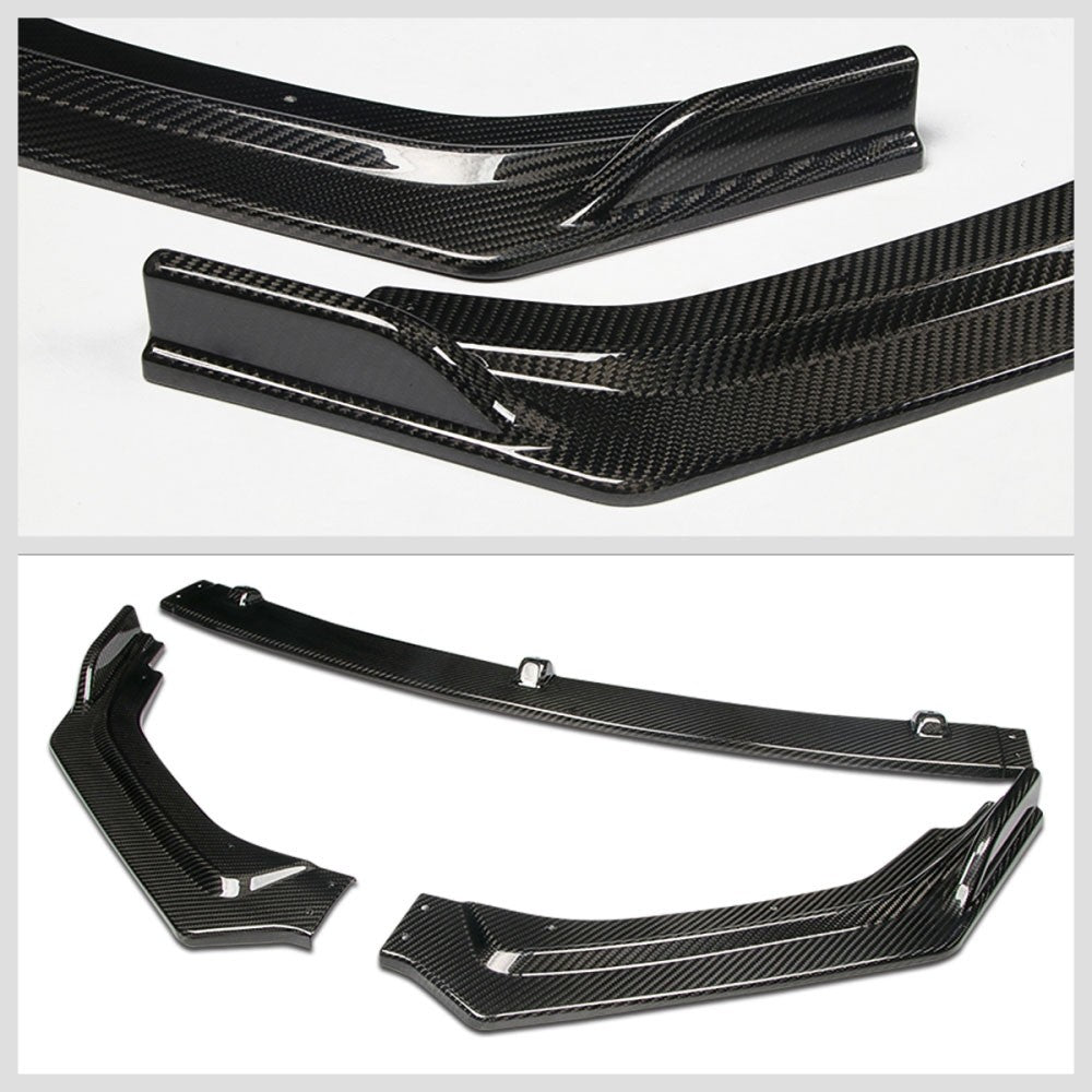 [Real Glossy Carbon Fiber] Front Bumper Lip For 18+ Infiniti Q50 Non-Sport Trim