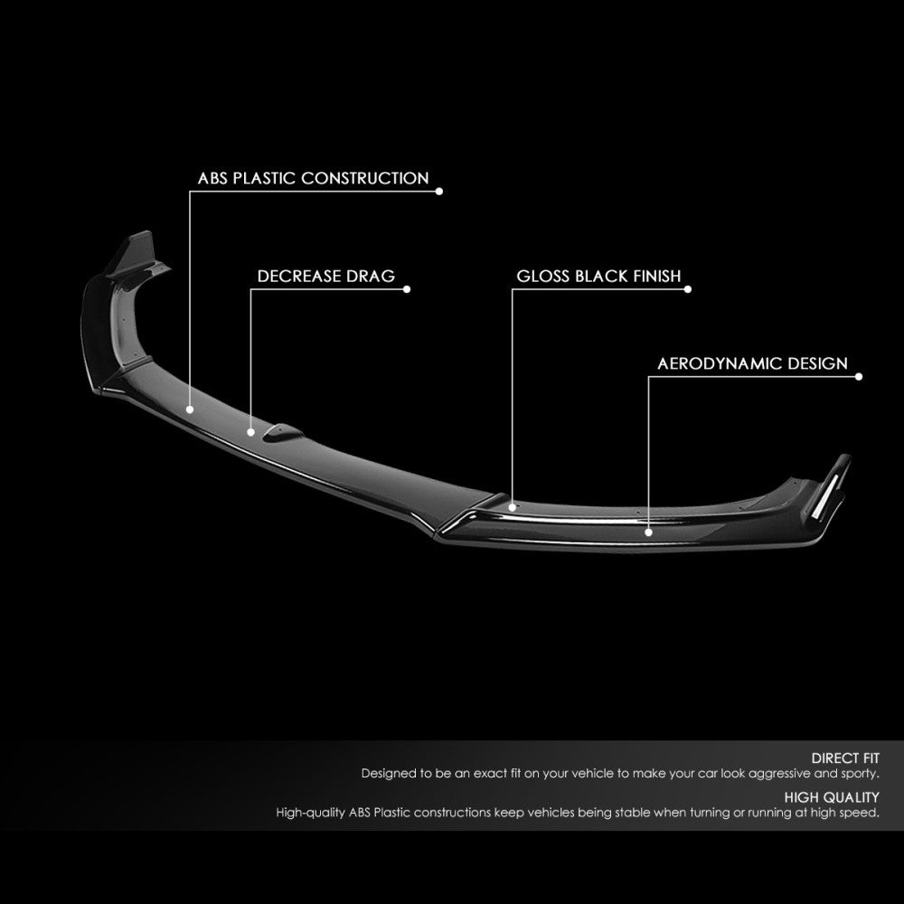 [Painted Gloss Black] Front Bumper Lip Guard Body Kit For 13-18 Chevrolet Malibu