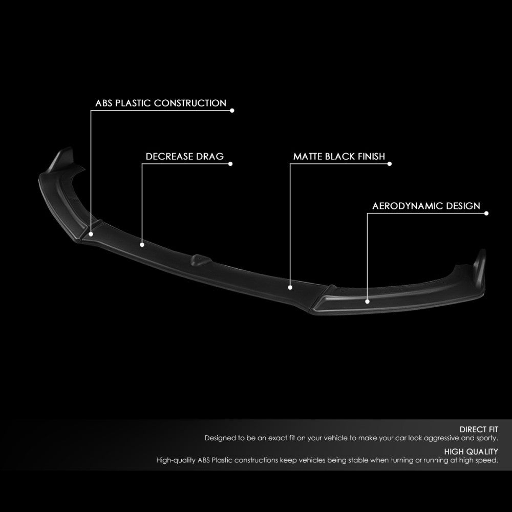 [Matte Black] Front Bumper Lip Chin Guard Body Kit For 13-18 Chevrolet Malibu