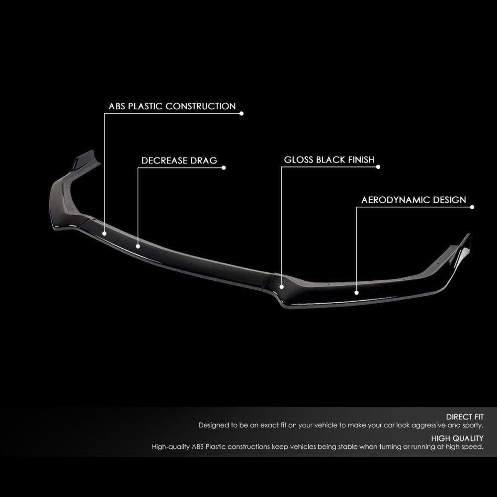 [Painted Gloss Black] Front Bumper Lip Guard Body Kit For 18-20 Ford Mustang