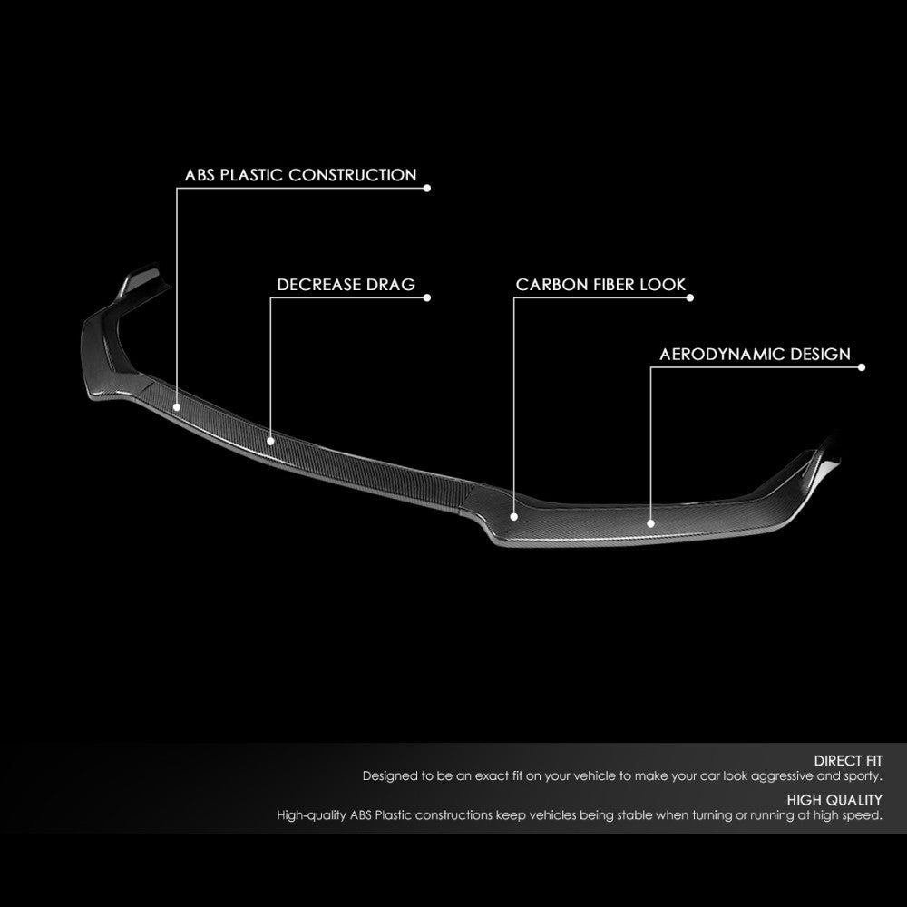 [Carbon Style Look] Front Bumper Lip Chin Guard Body Kit For 18-20 Ford Mustang