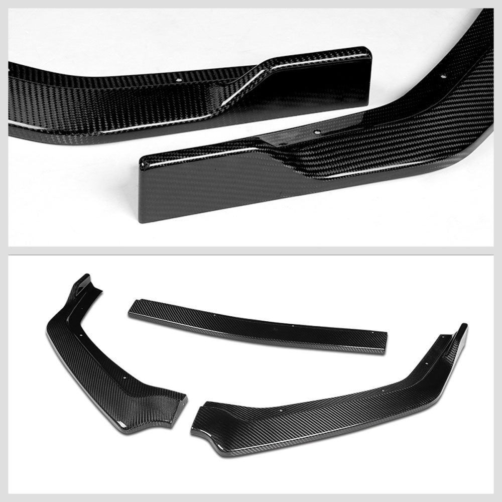 [Real Glossy Carbon Fiber] Front Bumper Lip Guard Spoiler For 18-20 Ford Mustang