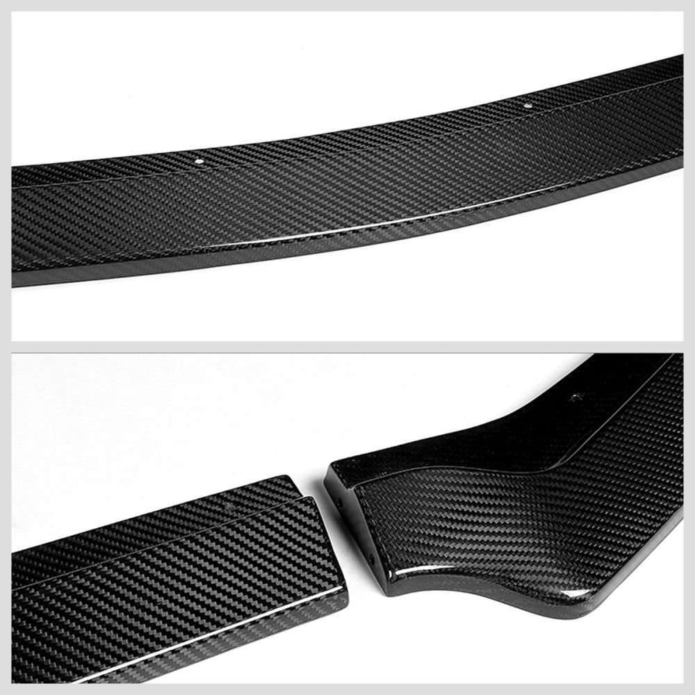 [Real Glossy Carbon Fiber] Front Bumper Lip Guard Spoiler For 18-20 Ford Mustang