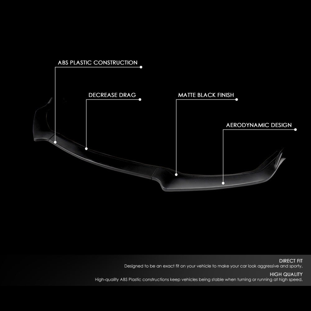 [Matte Black] Front Bumper Lip Chin Wing Guard Body Kit For 18-20 Ford Mustang
