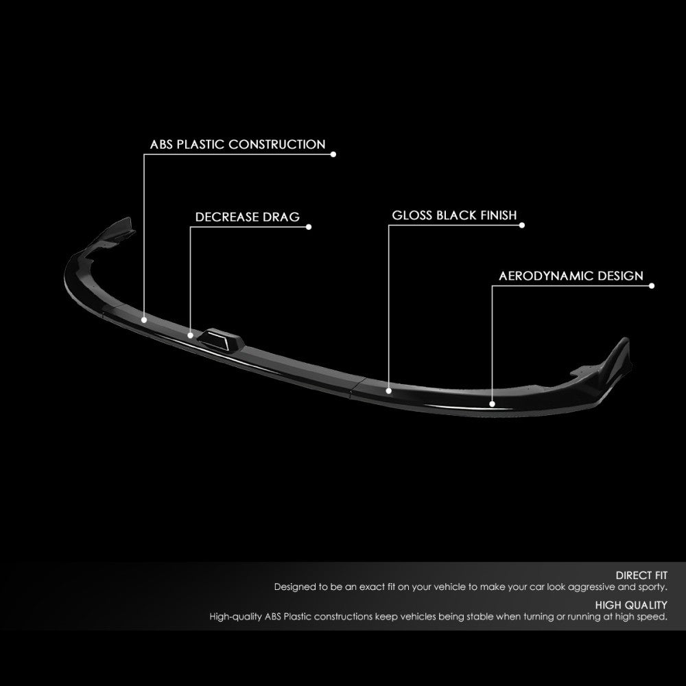 [Painted Gloss Black] Front Bumper Lip Guard Body Kit For 08-10 Subaru WRX STI