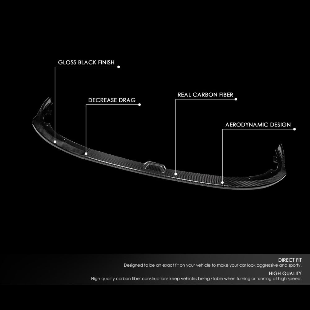 [Real Glossy Carbon Fiber] Front Bumper Lip Guard For 08-10 Subaru WRX STI Trim