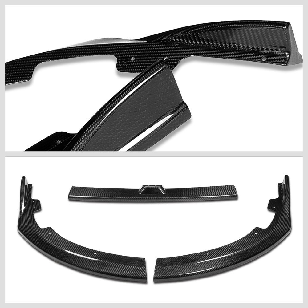 [Real Glossy Carbon Fiber] Front Bumper Lip Guard For 08-10 Subaru WRX STI Trim