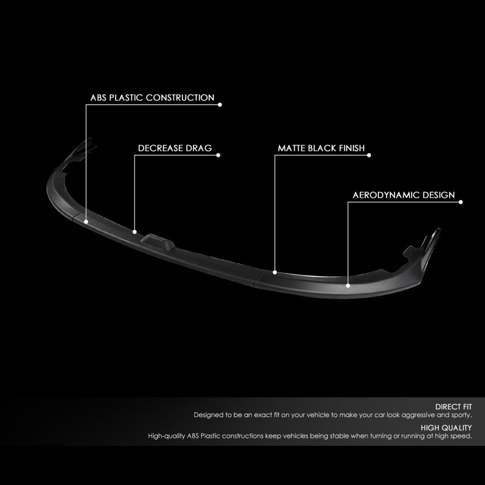 [Matte Black] Front Bumper Lip Chin Guard Body Kit For 08-10 Subaru WRX STI Trim