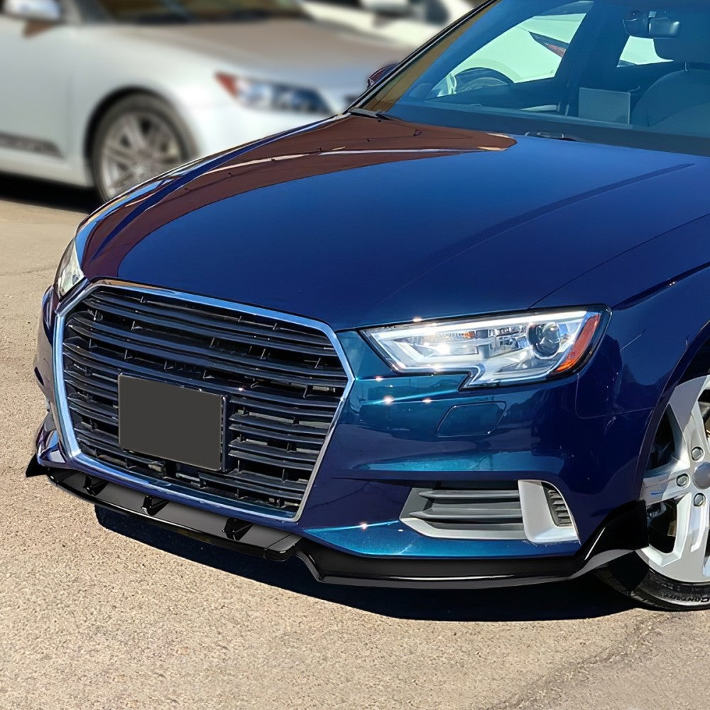 [Painted Gloss Black] Front Bumper Lip For 17-20 Audi A3 S3 Premium Plus/ S-Line