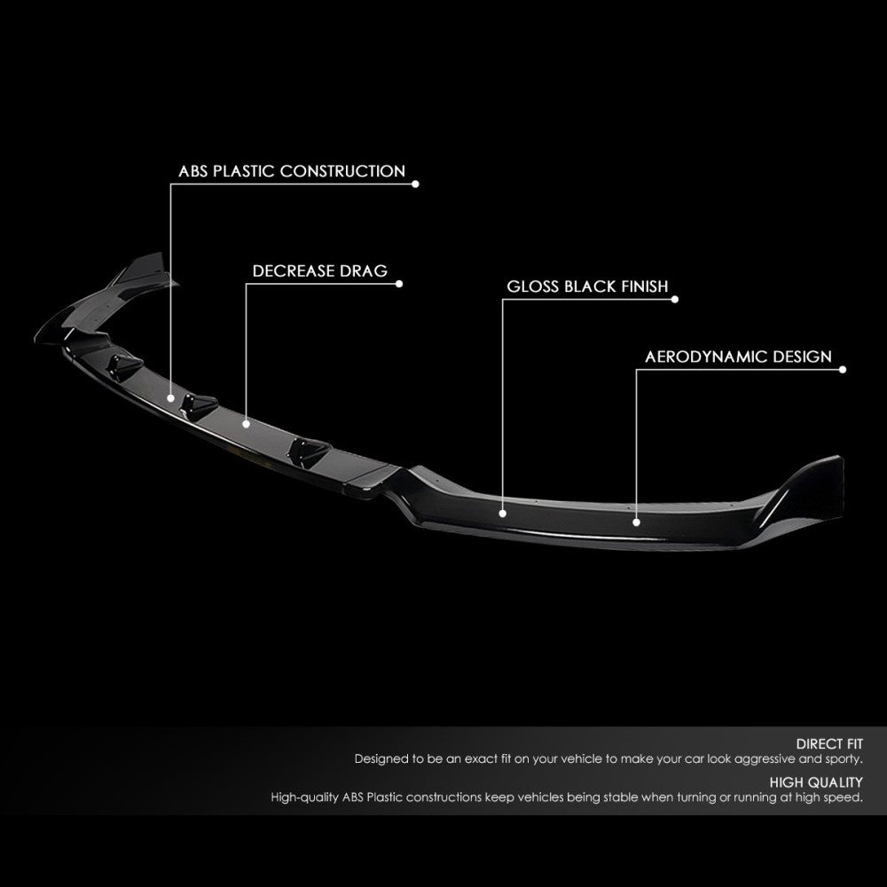 [Painted Gloss Black] Front Bumper Lip For 17-20 Audi A3 S3 Premium Plus/ S-Line