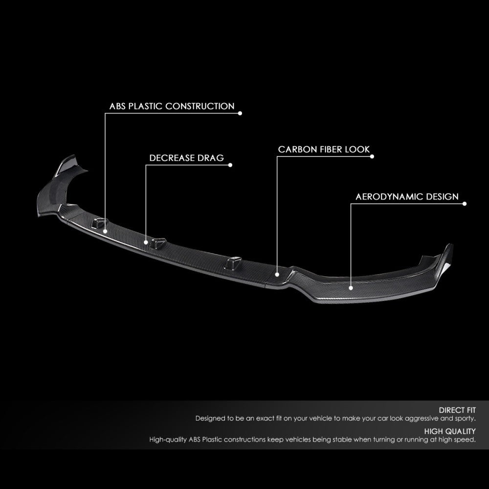 [Carbon Style Look] Front Bumper Lip For 17-20 Audi A3 S3 Premium Plus/ S-Line