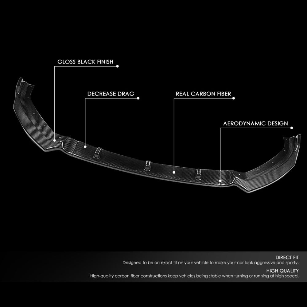 [Real Glossy Carbon Fiber] Front Bumper Lip For 17-20 A3 S3 Premium Plus/ S-Line