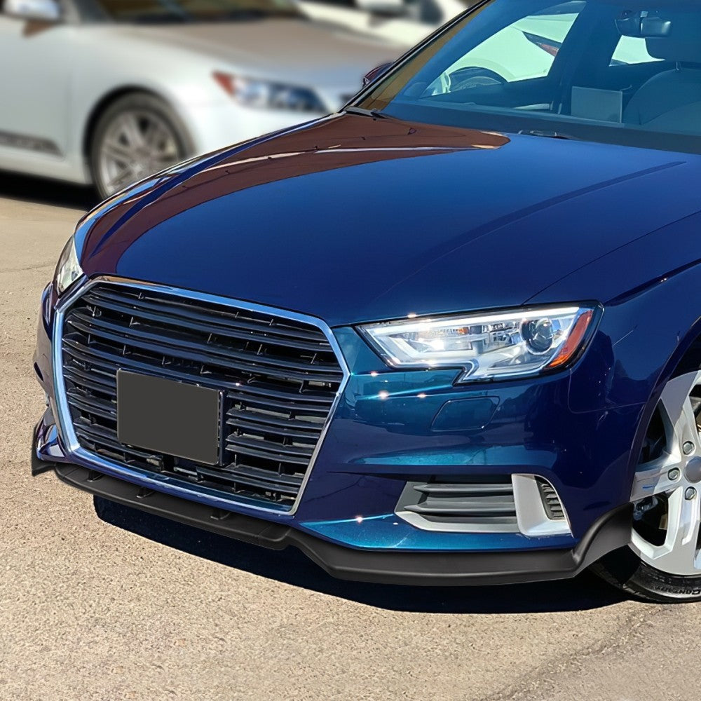 [Matte Black] Front Bumper Lip Guard For 17-20 Audi A3 S3 Premium Plus/ S-Line