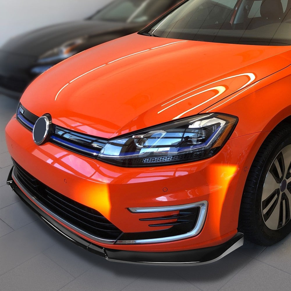 [Painted Gloss Black] Front Bumper Lip Guard Kit For 18-21 Volkswagen Golf MK7