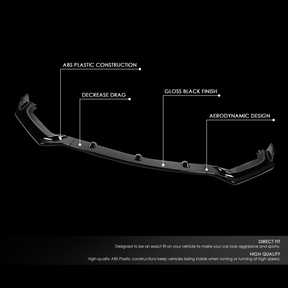 [Painted Gloss Black] Front Bumper Lip Guard Body Kit For 17-20 Infiniti Q60