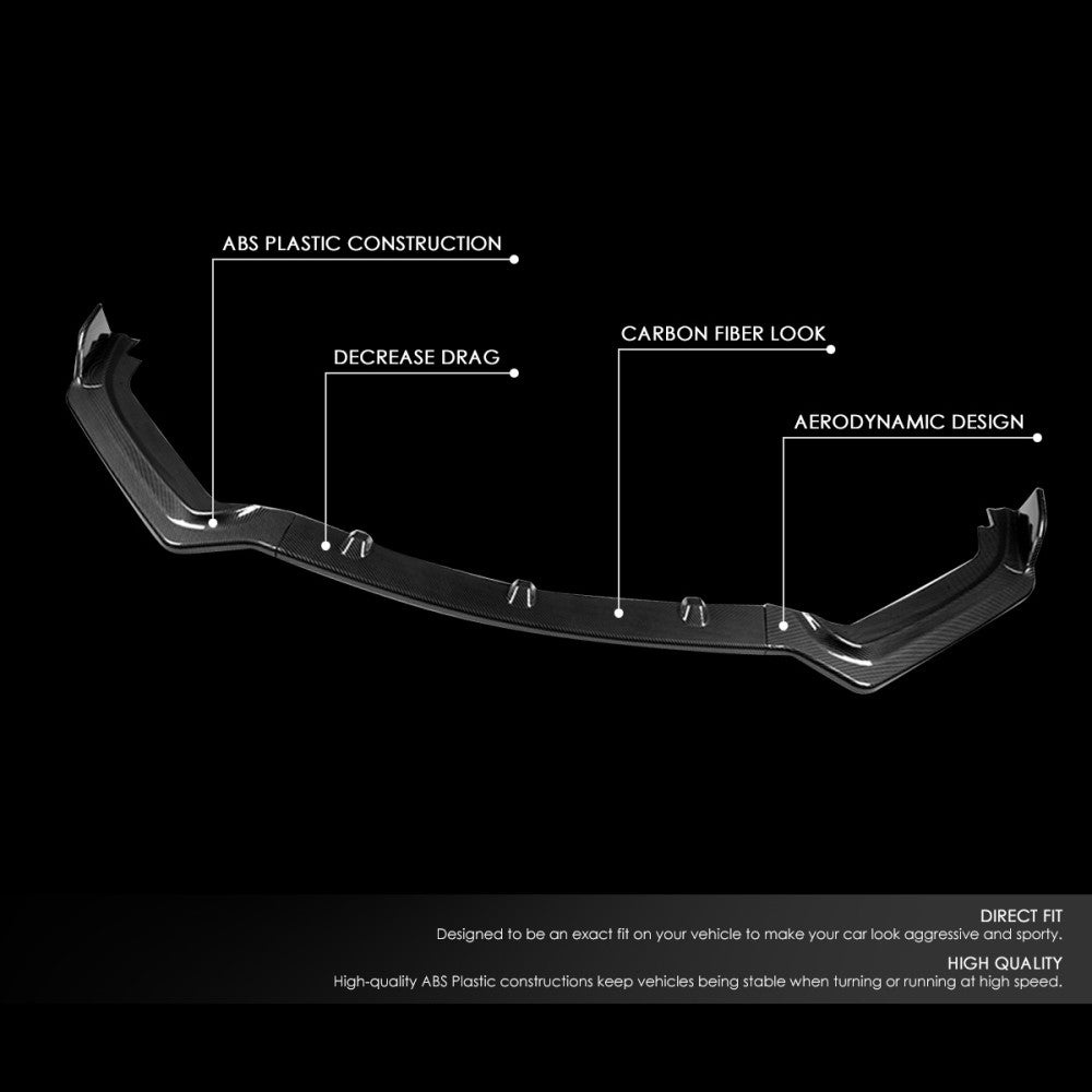 [Carbon Style Look] Front Bumper Lip Chin Guard Body Kit For 17-20 Infiniti Q60