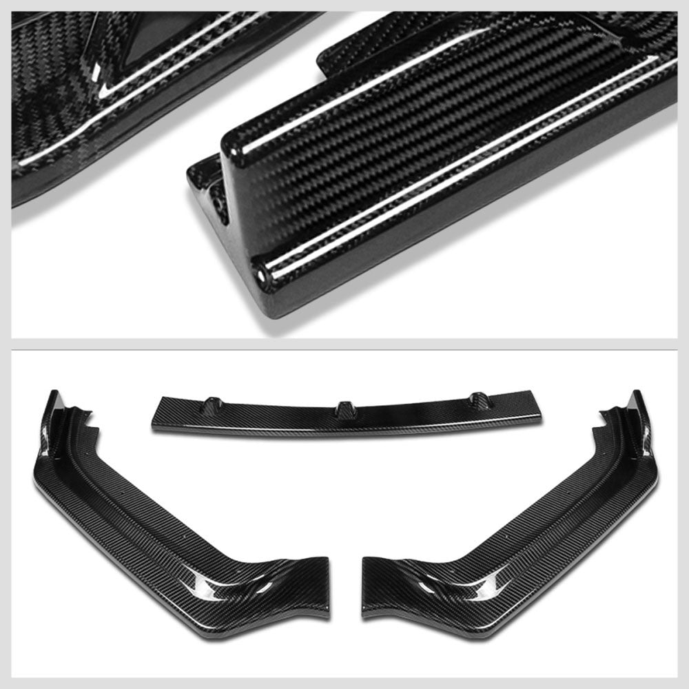 [Real Glossy Carbon Fiber] Front Bumper Lip Chin Guard For 17-20 Infiniti Q60
