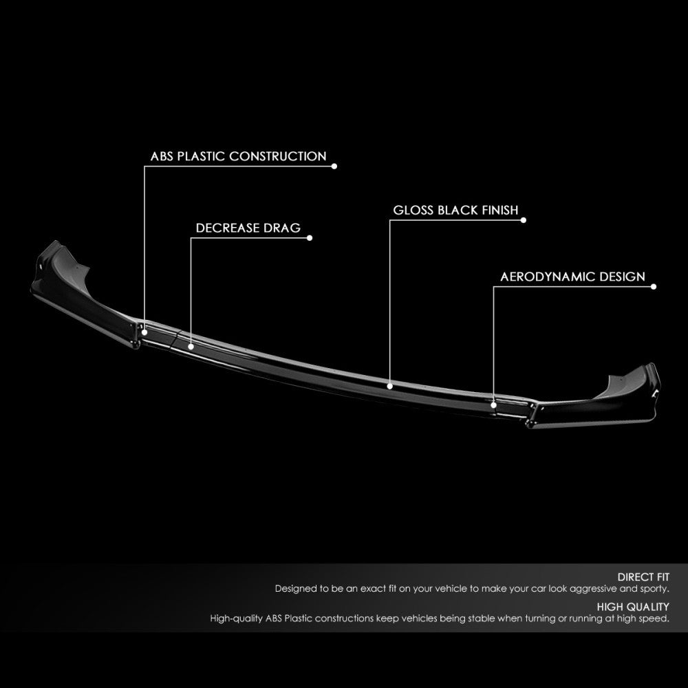 [Painted Gloss Black] Front Bumper Lip Guard For 13-16 Hyundai Genesis Coupe