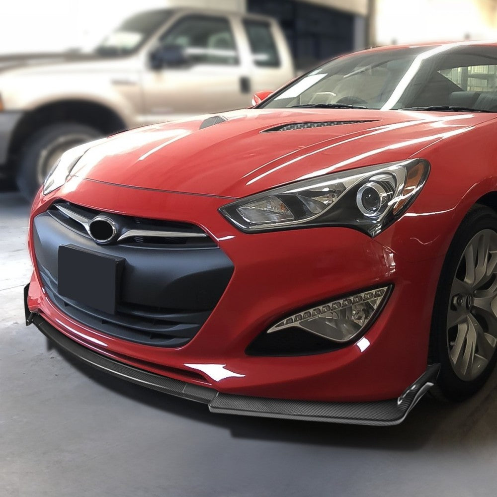 [Carbon Style Look] Front Bumper Lip Guard Kit For 13-16 Hyundai Genesis Coupe