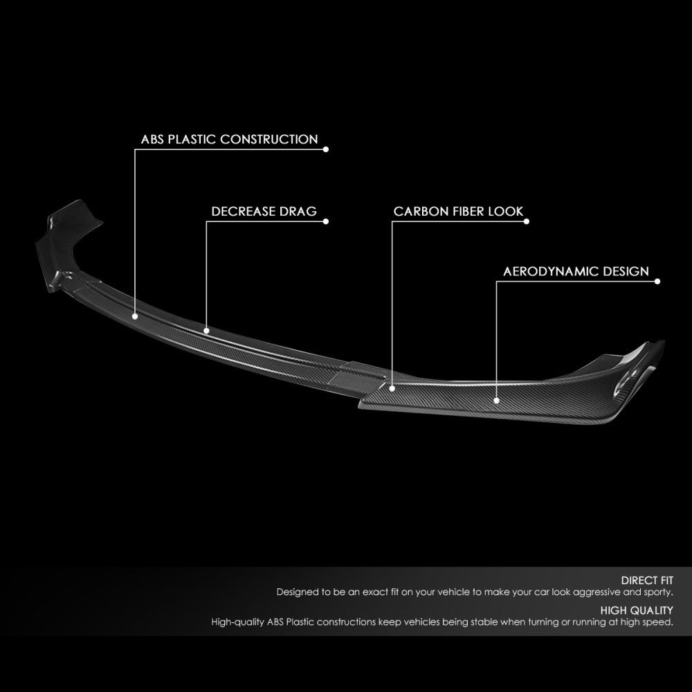 [Carbon Style Look] Front Bumper Lip Guard Kit For 13-16 Hyundai Genesis Coupe