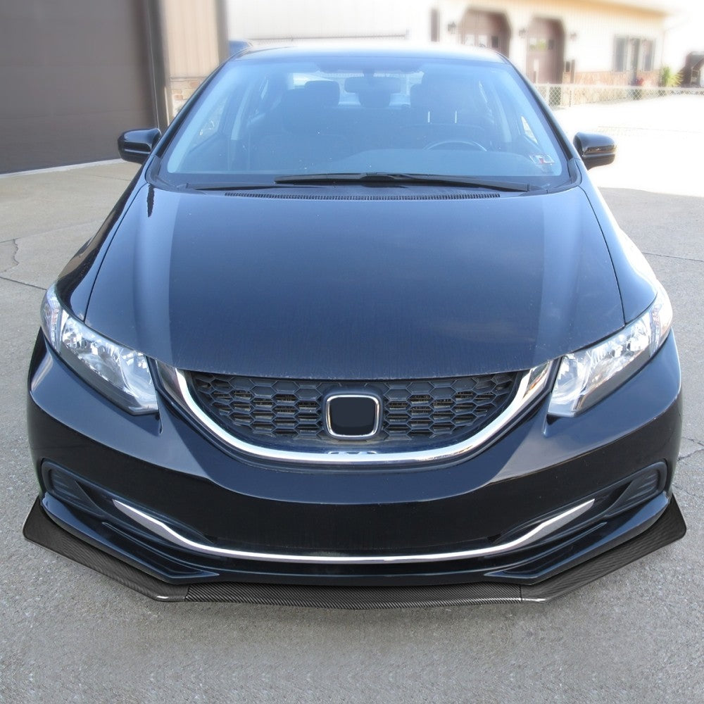 [Carbon Style Look] Front Bumper Lip Chin Guard Body Kit For 13-15 Honda Civic