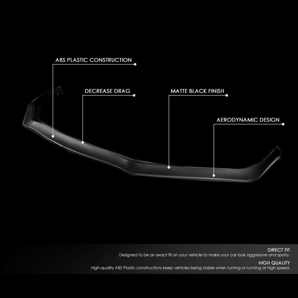 [Matte Black] Front Bumper Lip Chin Wing Guard Body Kit For 13-15 Honda Civic