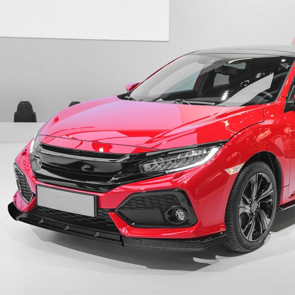 [Carbon Style Look] Front Bumper Lip Mugen Style For 16-21 Honda Civic FC/FK