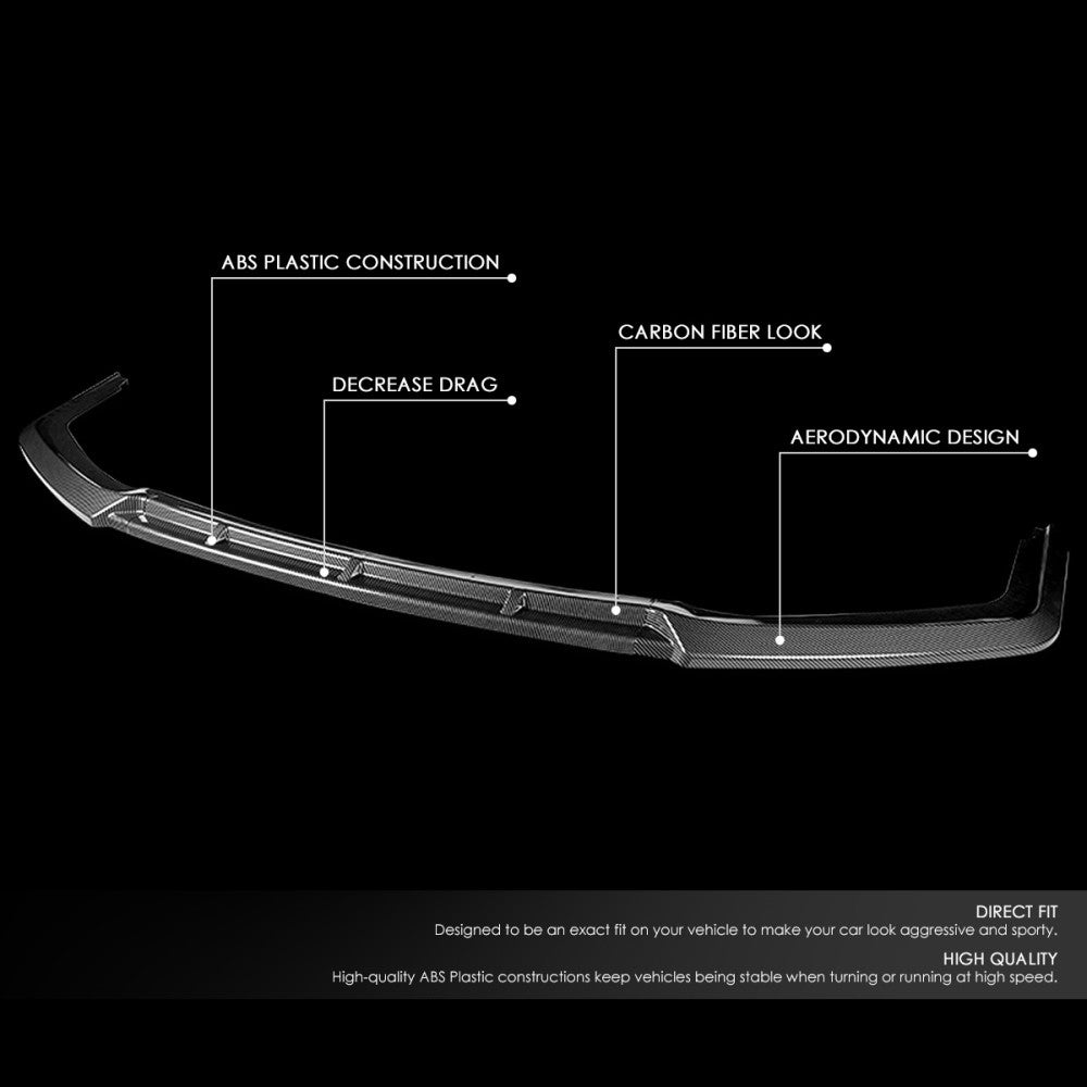 [Carbon Style Look] Front Bumper Lip Mugen Style For 16-21 Honda Civic FC/FK