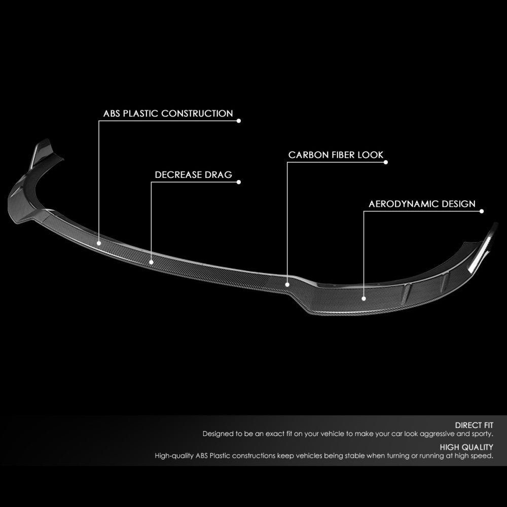 [Carbon Style Look] Front Bumper Lip Chin Guard Body Kit For 15-22 Dodge Charger LD