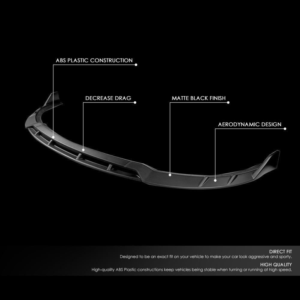 [Matte Black] Front Bumper Lip Chin Wing Guard Body Kit For 15-22 Dodge Charger Facelift LD